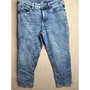 St Johns Girlfriend Collective Distressed Blue Denim Jeans straight Sz 14